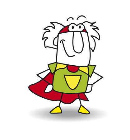 祖父はスーパー ヒーローです 彼はロケットのように飛んでいます のイラスト素材 ベクタ Image