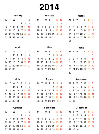 calendar 2014 template
