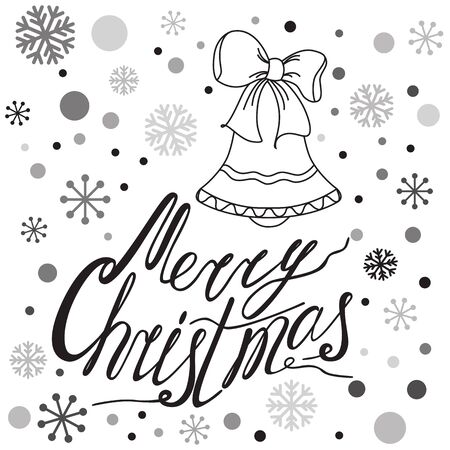 snowflakes and hand drawn text merry christmas black and white lettering design for print on t shirts and bags posters invitations graphic style - Merry Christmas Black And White snowflakes and hand drawn text merry christmas black and white lettering design for print on t shirts and bags posters invitations graphic style - Merry Christmas Black And White