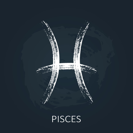 zodiac sign pisces isolated on chalkboard background design