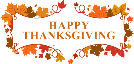 Happy Thanksgiving Day Leaves Banner Illustration Happy Thanksgiving Day Leaves Banner Illustration