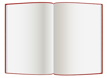 An open empty hardcover book
