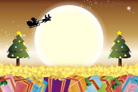 背景素材壁紙 クリスマス ツリー プレゼント ライト 装飾 装飾 装飾 冬のイラスト素材 ベクタ Image