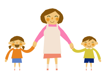 母子のイラスト 母子像 子育てクリップ アート ナーサリークリップアート のイラスト素材 ベクタ Image