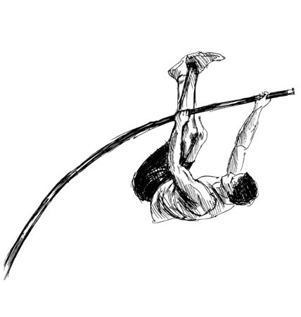 Hand sketch vaulter illustration