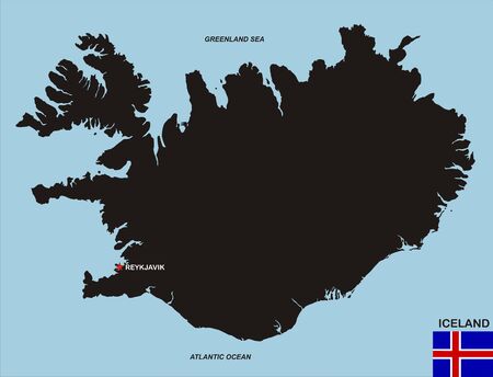 very big size political map of iceland with flag stock photo iceland size