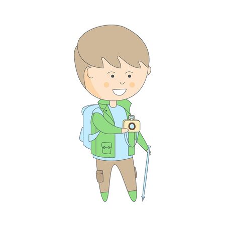 冒険家の服装と帽子面白い考古学の科学者シリーズからの図を逃げるの考古学者 漫画男性インディ ジョーンズ スタイル Tombraider 文字図面をベクトルします のイラスト素材 ベクタ Image