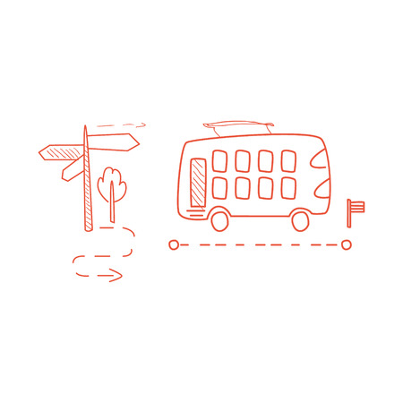 点線ルートの手で道路にトロリーバスは 白い背景の上面白いコミック スタイルで幼稚なイラストを描画 のイラスト素材 ベクタ Image 点線ルートの手で道路にトロリーバスは 白い背景の上面白いコミック スタイルで幼稚なイラストを描画 のイラスト素材 ベクタ Image
