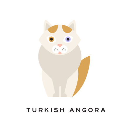 トルコのアンゴラ猫 漫画のペットキャラクター 白い毛皮 頭と尾に赤いマーキング ピンクの鼻 青と1つの琥珀色の目を持つ家畜 動物園の店か獣医の医院のための隔離された平らなベクターの設計 のイラスト素材 ベクタ Image トルコのアンゴラ猫 漫画のペットキャラクター 白い毛皮 頭と尾に赤いマーキング ピンクの鼻 青と1つの琥珀色の目を持つ家畜 動物園の店か獣医の医院のための隔離された平らなベクターの設計 のイラスト素材 ベクタ Image