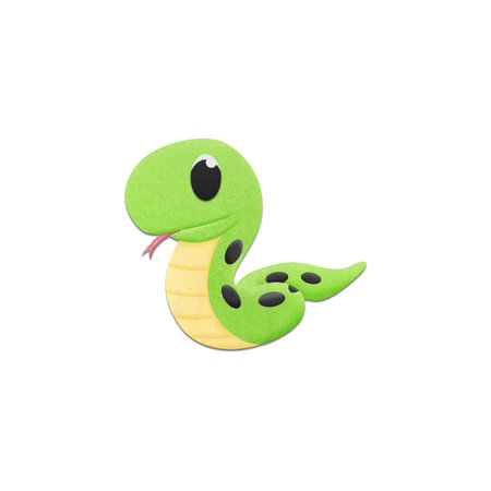 the cute snake is reptile animal cartoon in the zoo of paper stock