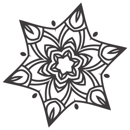 Ethnic Fractal Mandala Floral Doodle Pattern