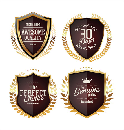 Golden premium quality labels Stock Photo