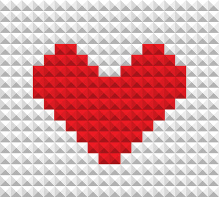 ブロックの抽象的な赤いハートのイラスト素材 ベクタ Image