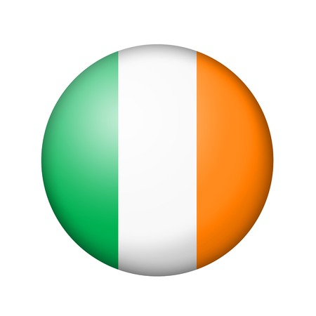 de ierse vlag. ronde matte icoon. geïsoleerd op een witte