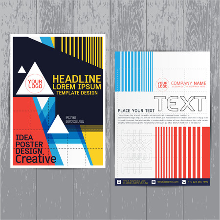 brochure flyer layout in a4 size blue annual report design template