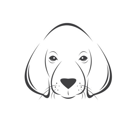Vector of a Dog head Colour Black. Pet. Animal or icon. symbol. Mammals. Cute. Art picture. on white background Vector Illustration