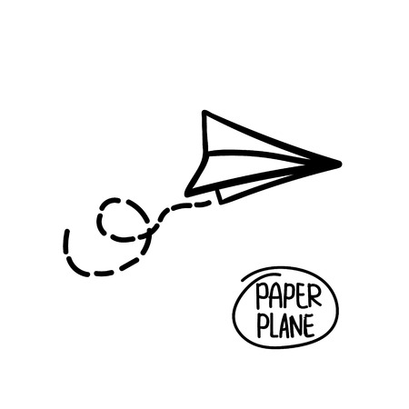ベクトルの紙飛行機 旅行 ルート記号 ベクトル イラストは手描き下ろし紙飛行機です 分離されました 概要 手描き落書きの飛行機 線形の黒い紙飛行機 アイコンのイラスト素材 ベクタ Image
