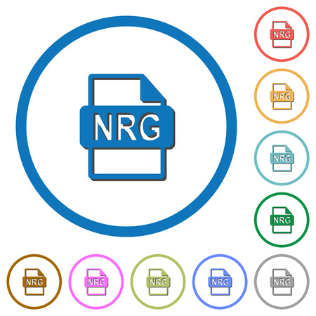 nrg file format flat color icons in round outlines royalty free nrg file format