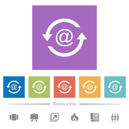 reload emails flat white icons in square backgrounds 6 bonus emails backgrounds
