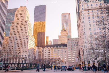 Beautiful street of new york city and america january 01th 2018 in manhattan new york city