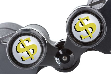 dolar: close up of a binoculars tool isolated over a white background Kho ảnh
