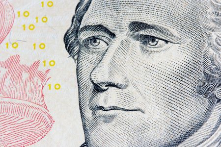 dolar: close up of a bank note of ten north american dollars Kho ảnh