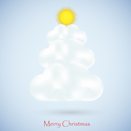 Vector Concept Of The Christmas Tree And Cloud With Sun Best Vector Concept Of The Christmas Tree And Cloud With Sun Best