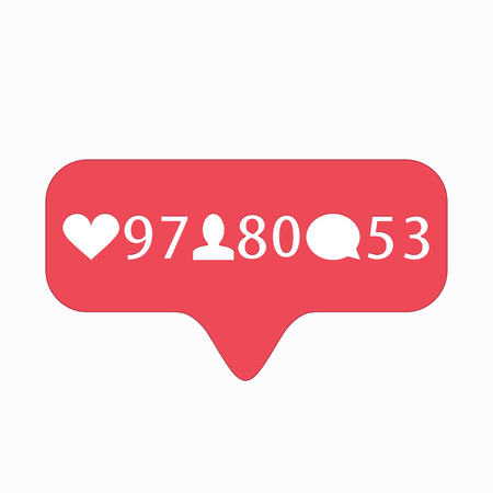 同様に コメントは フォロワーのアイコン 白い背景の上の吹き出しとフラットのベクトル イラスト のイラスト素材 ベクタ Image