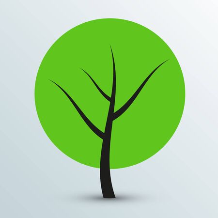 Vector modern flat green tree icon background