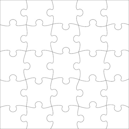 complete puzzle jigsaw template for print vector royalty free
