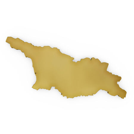 The golden shape of Georgia isolated on white