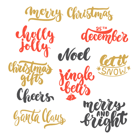 lettering christmas and new year holiday calligraphy phrases