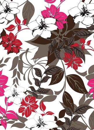 シームレスな花イラスト花柄テクスチャ のイラスト素材 ベクタ Image シームレスな花イラスト花柄テクスチャ のイラスト素材 ベクタ Image