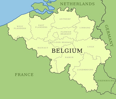 belgium map with administrative division into provinces vector