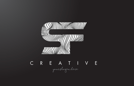 ゼブララインテクスチャデザインベクターイラスト付きsf S Fレターロゴ のイラスト素材 ベクタ Image