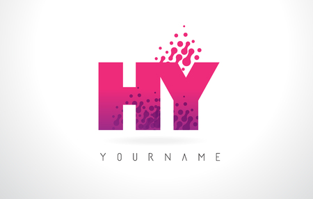 Hy H Y クリエイティブ デザインを手紙します 白ピンク文字ベクトル イラスト のイラスト素材 ベクタ Image