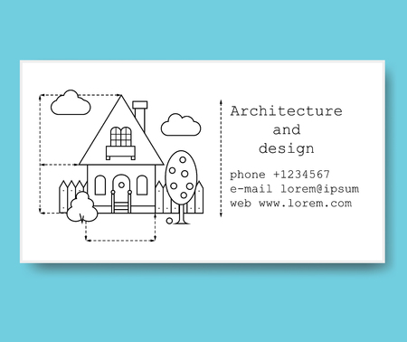 business card template for construction company or architect business card in black and white style - Architect Business Card business card template for construction company or architect business card in black and white style - Architect Business Card