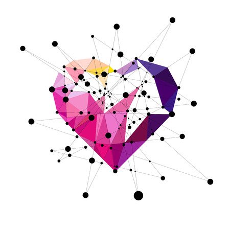ハートのカラフルな線と分子多面体 概念 イラストやデザインが大好き のイラスト素材 ベクタ Image ハートのカラフルな線と分子多面体 概念 イラストやデザインが大好き のイラスト素材 ベクタ Image