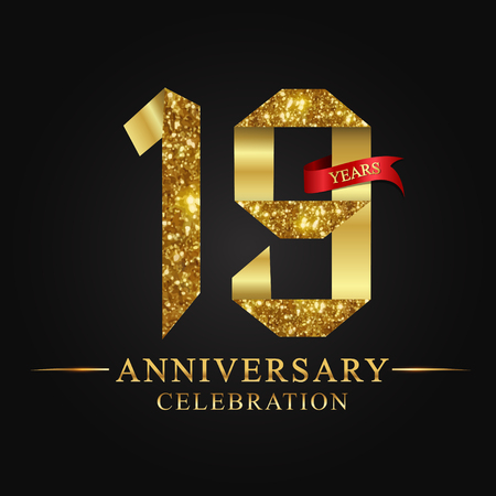 10周年記念ロゴ、豪華な花10周年記念ロゴ。のイラスト素材
