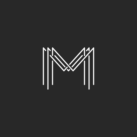 monogram icon lettering letter m design business card mockup m letter design