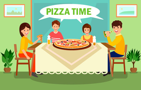 396 Family Eating Pizza Stock Illustrations Cliparts And Royalty Free Family Eating Pizza Vectors