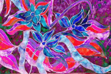 Stained glass vitrage naturally inspired Фото со стока