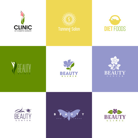 Set Von Schonheit Klinik Logo Vorlagen Icons Von Bluten Und Blattern Lizenzfrei Nutzbare Vektorgrafiken Clip Arts Illustrationen Image 36161950