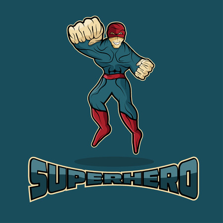 superhero in action vector design template royalty free cliparts