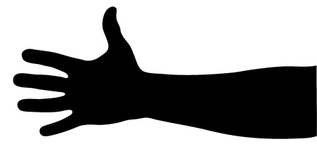 内部の白い赤ちゃん手形と黒い手形 ベクトル図のイラスト素材 ベクタ Image
