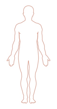 Der Menschliche Korper Kontur In Weiss Vektor Illustration