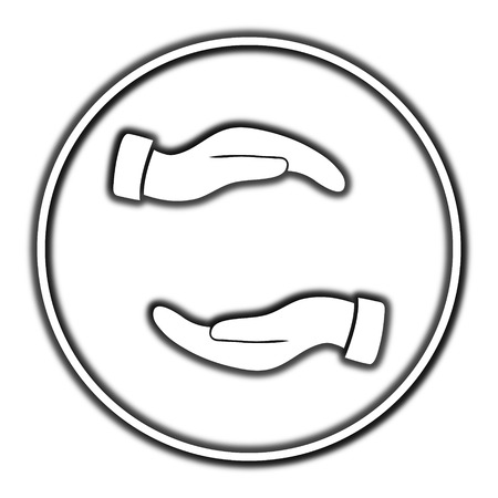 Schützende Hände-Symbol. Internet-Button Auf Weißem Hintergrund.  Lizenzfreie Fotos, Bilder Und Stock Fotografie. Image 52097493.