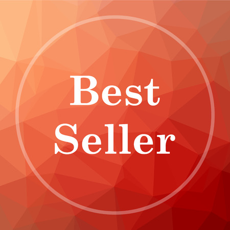 best seller icon best seller website button on red low poly stock