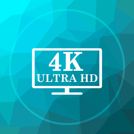 full hd icon full hd website button on low poly background stock