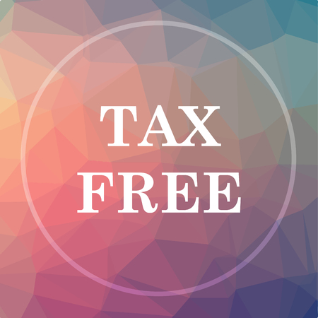 tax free icon tax free website button on low poly background stock